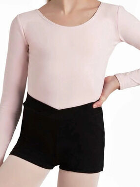 Capezio Black Athletic Dance  V Crossover Shorts